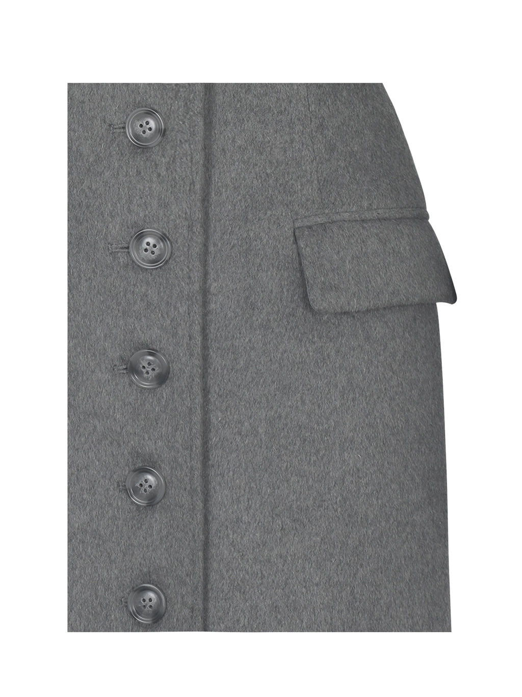 Faye Grey Wool Blend Single Breasted Coat with Removable Faux Fur Collar
