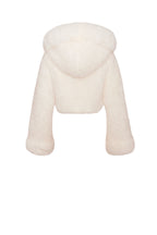 Kali White Cropped Vegan Shearling Fur Jacket