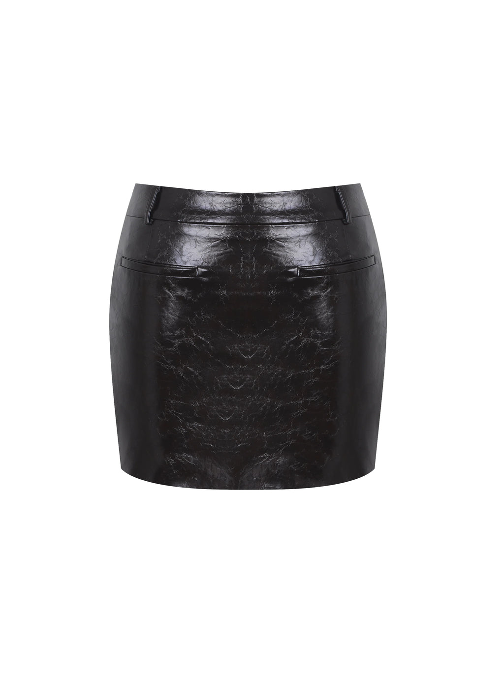 Vivian Mocha Faux Leather Low Rise Mini Skirt