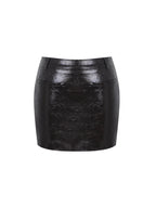 Vivian Mocha Faux Leather Low Rise Mini Skirt