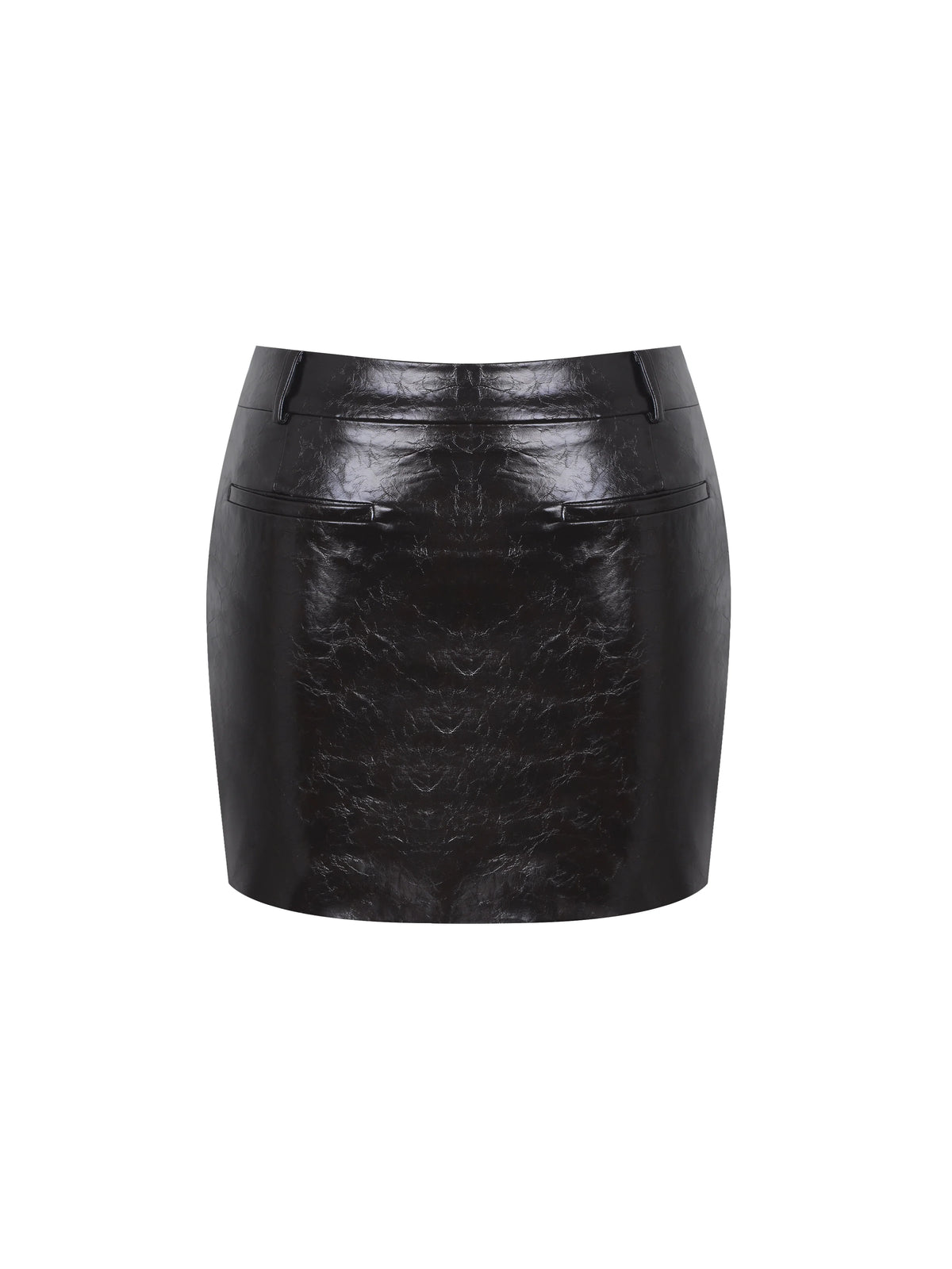 Vivian Mocha Faux Leather Low Rise Mini Skirt