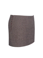 Victoria Burgundy Micro Houndstooth Mini Skirt