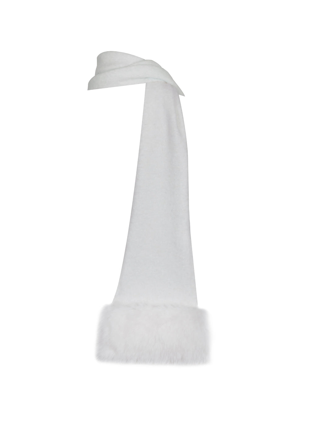 Selma White Wool Blend Ribbed Knit Scarf