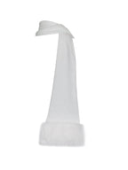 Selma White Wool Blend Ribbed Knit Scarf
