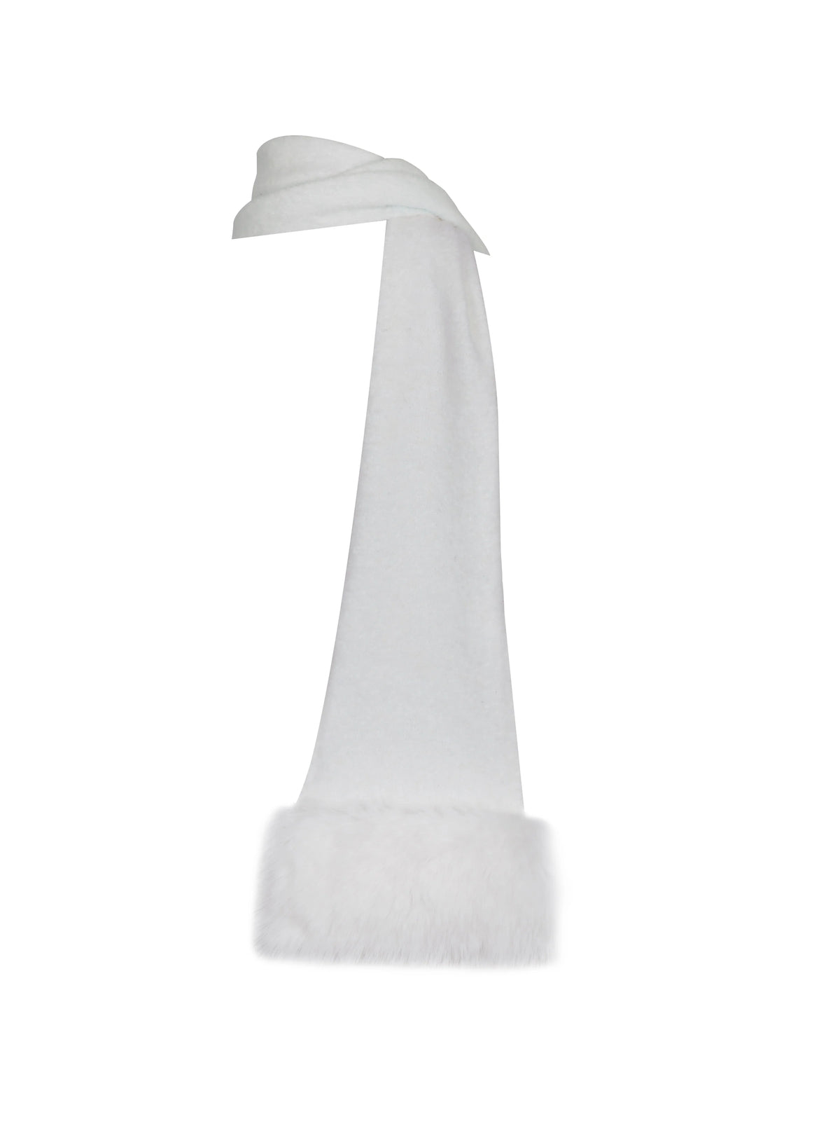 Selma White Wool Blend Ribbed Knit Scarf