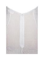 Olena White Burnout Velvet Animal Print Mesh Halter Neck Maxi Dress