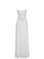 Ucille White Embroidered Chiffon Maxi Dress Archive Sale