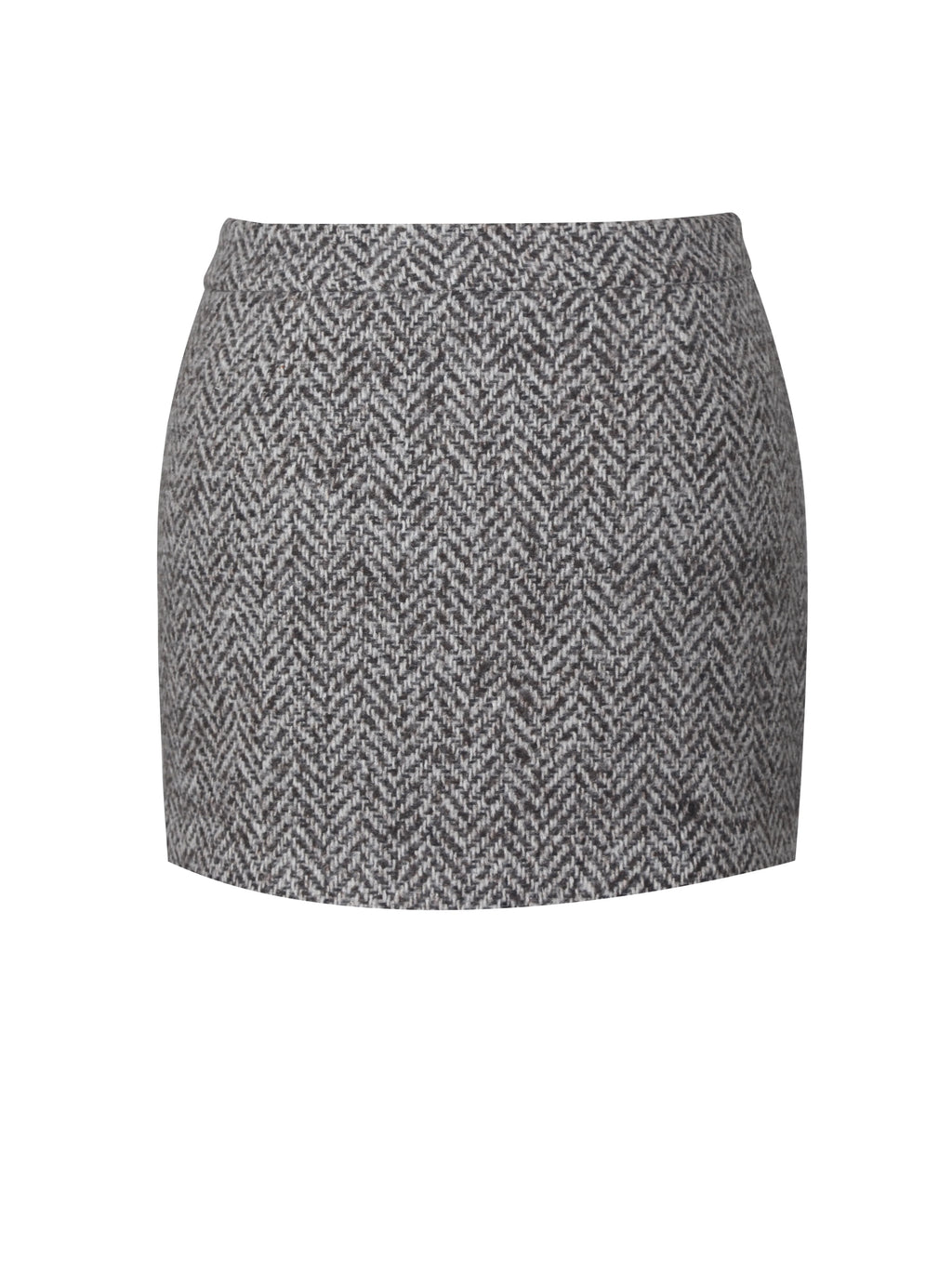 Sandra Brown White Herringbone Mini Skirt