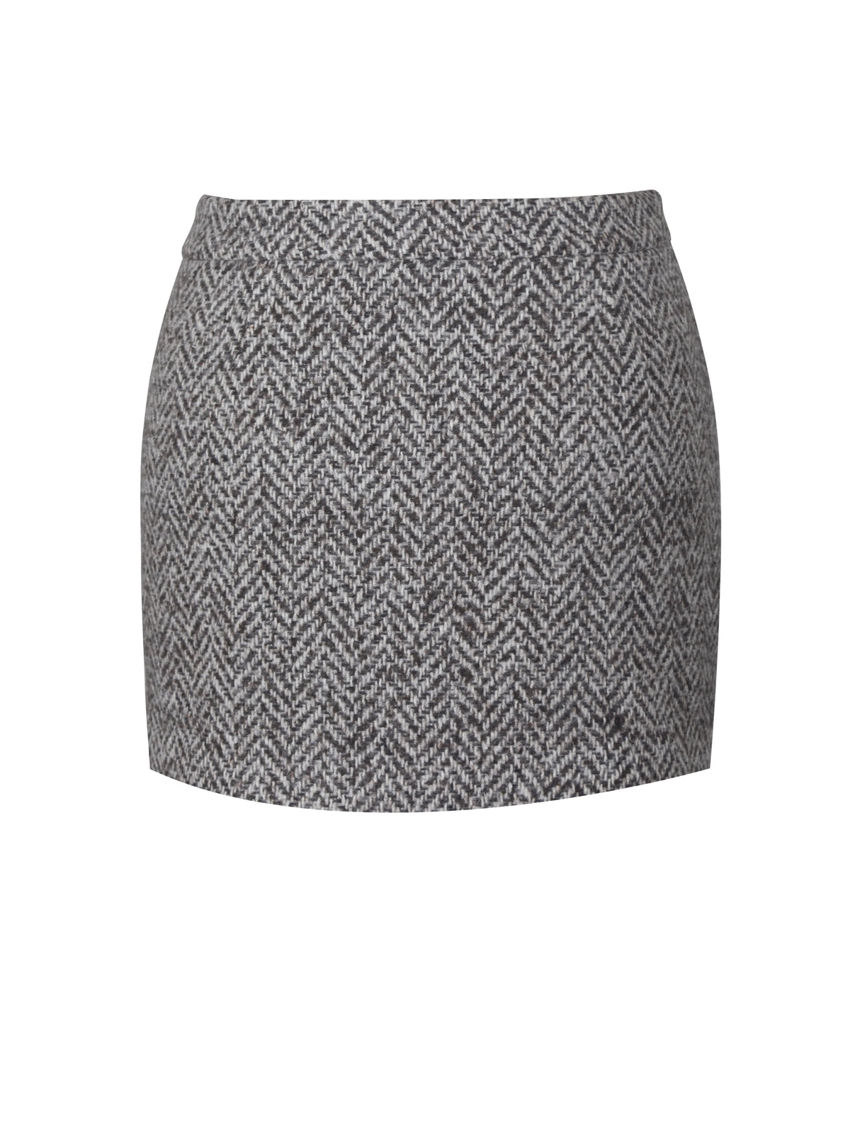 Sandra Brown White Herringbone Mini Skirt