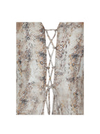 Umara Tan Reptile Print Chiffon Tie Front Top