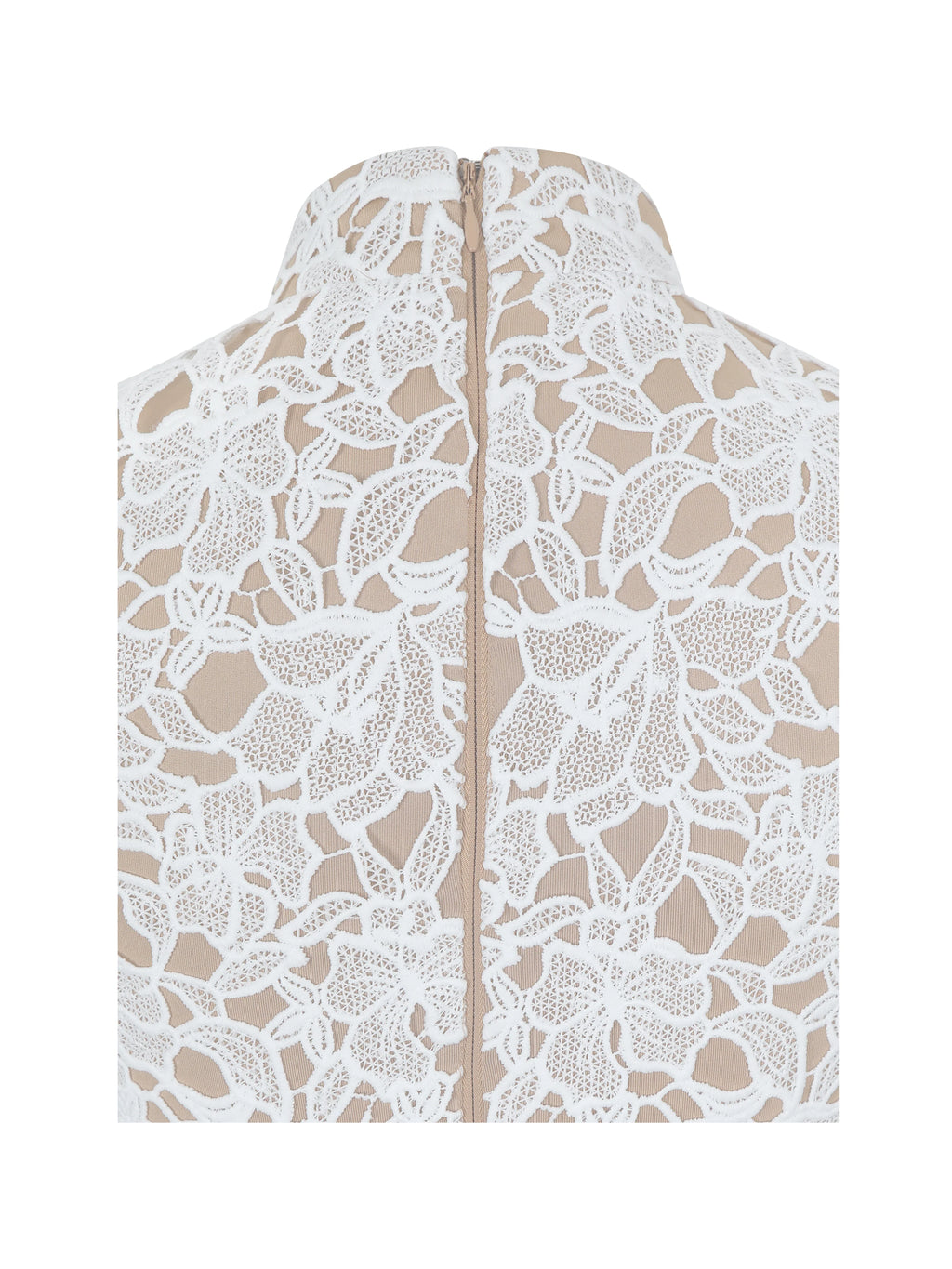 Quinley White Cotton Lace Teardrop Neckline Mini Dress