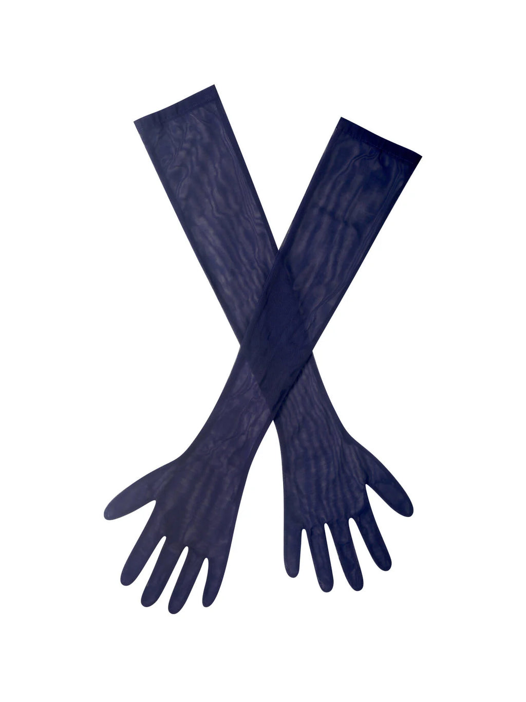 Ora Navy Mesh Opera Length Gloves
