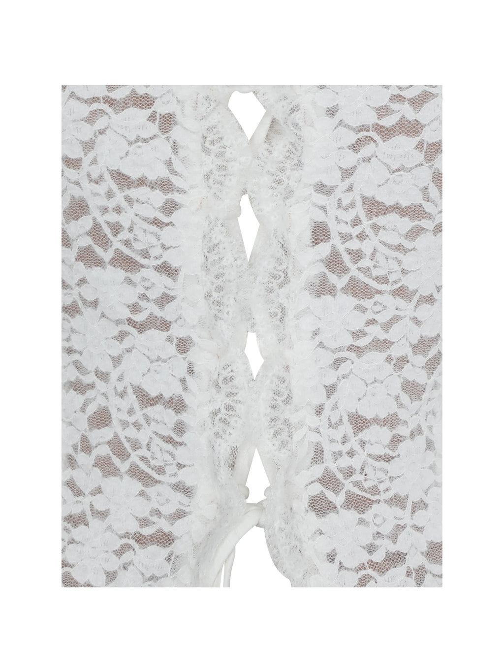 Prynn White Brushed Lace Front Tie Top