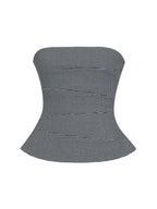 Ulla Micro Houndstooth Strapless Peplum Top