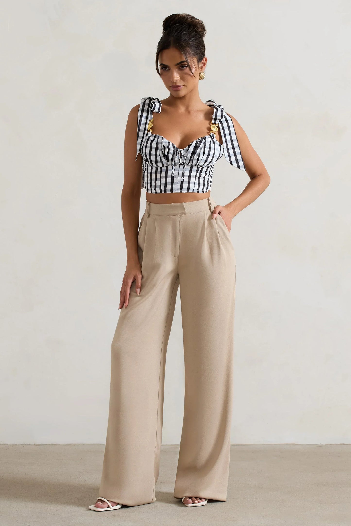 Hastings Stone High Waist Wide Leg Trousers