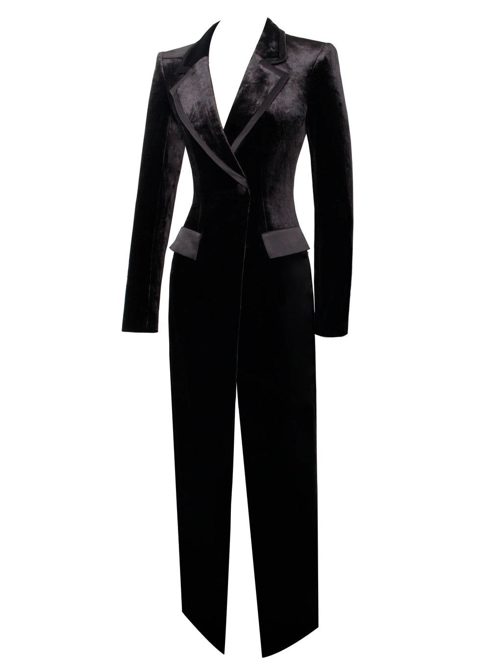 Willow Velvet High Slit Blazer Gown Archive Sale