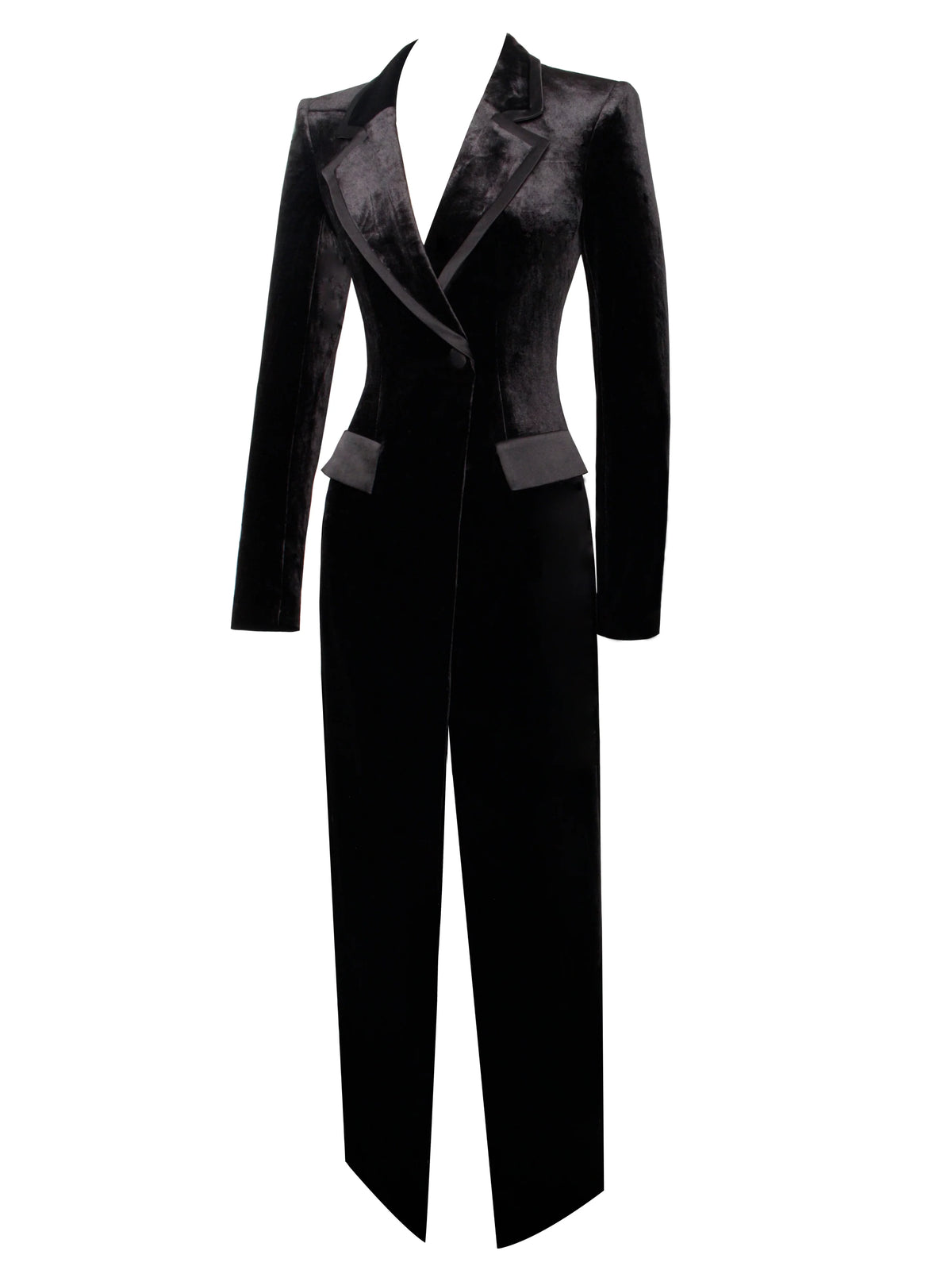 Willow Velvet High Slit Blazer Gown Archive Sale