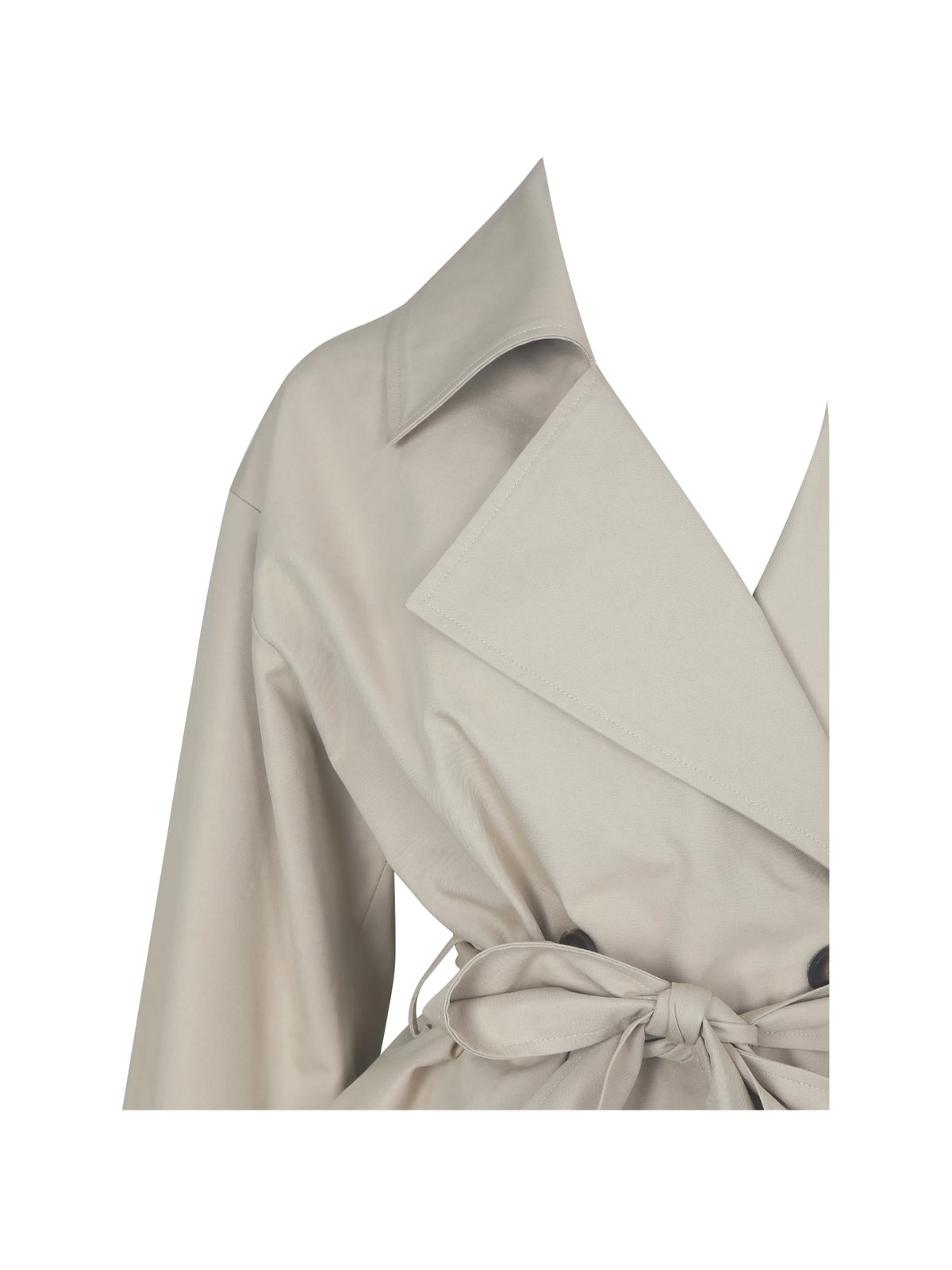 Zuly Tan Cotton Gabardine Mini Trench Jacket