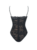 Venetia Black Lace Plunging Bodysuit