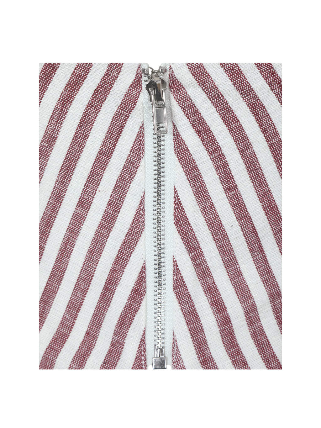 Xola Red White Chevron Striped Linen Cropped Top