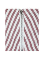Xola Red White Chevron Striped Linen Cropped Top