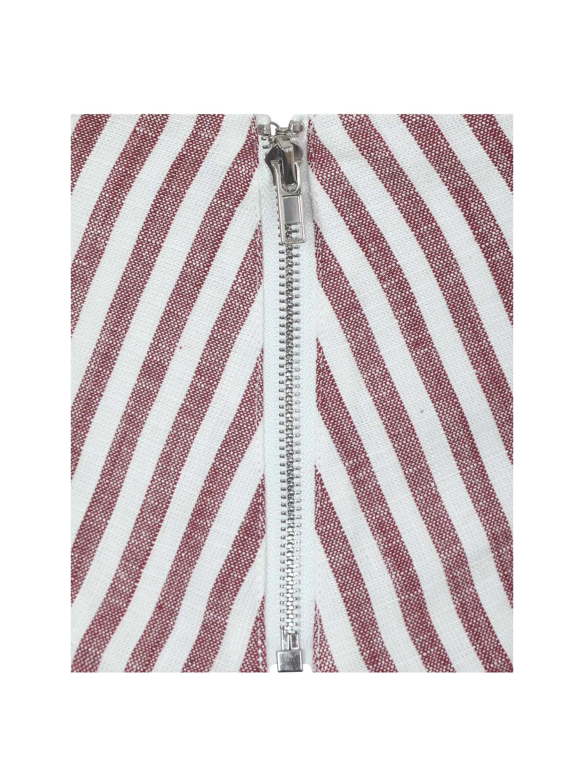 Xola Red White Chevron Striped Linen Cropped Top
