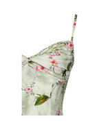 Jacinda Green Floral Print Linen Midi Dress