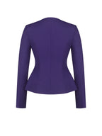 Skyla Indigo Square Neckline Peplum Blazer
