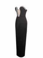 Ivanna Black Crystal Embellished Maxi Dress