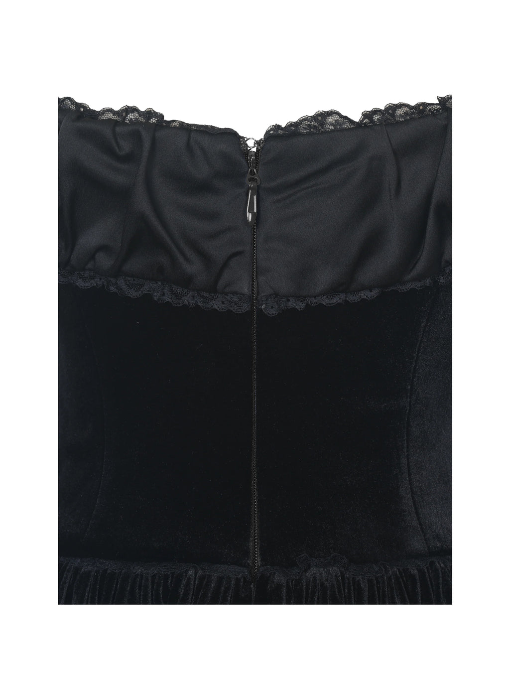 Daisha Black Lace Trimmed Off Shoulder Ruched Mini Dress