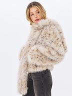 Margot Faux Cheetah Fur Jacket with Pockets