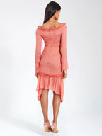 Fiorella Rosy Mauve Satin Rayon Midi Dress Archive Sale