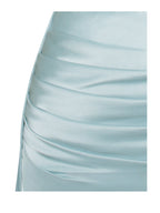 Elayna Pale Blue Strappy Satin Corset High Slit Gown Archive Sale
