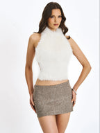 Osira Taupe Low Waisted Micro Skort