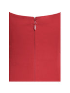 Nahla Red Drop Waist Midi Dress with Buttons