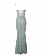 Janelle Green Sweetheart Mermaid Lace Maxi Dress Archive Sale