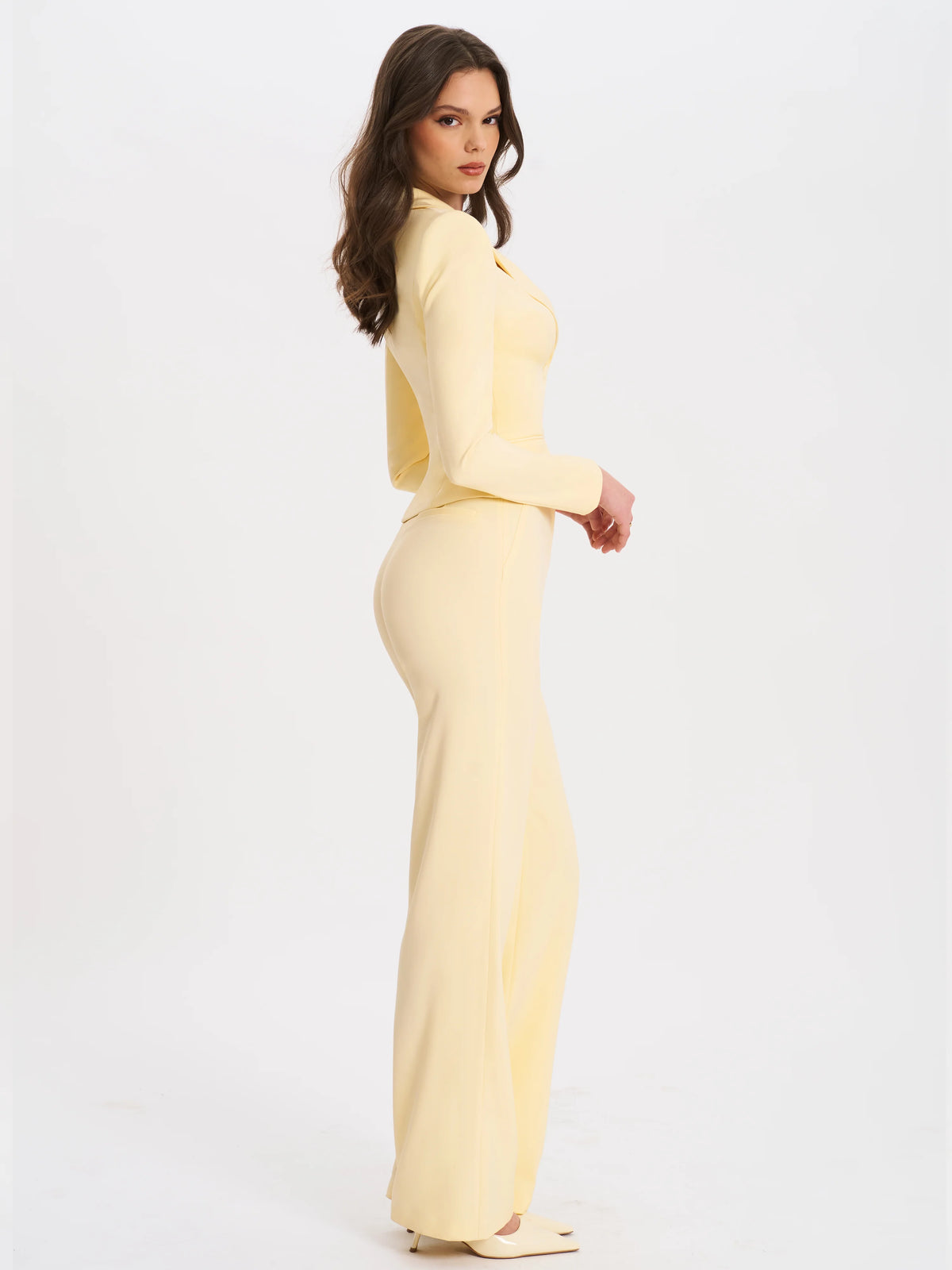 Quinnie Butter Yellow Slim Suit Pants