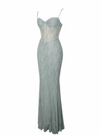 Janelle Green Sweetheart Mermaid Lace Maxi Dress Archive Sale