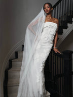 Raphaela White Floral Strapless Mermaid Wedding Dress
