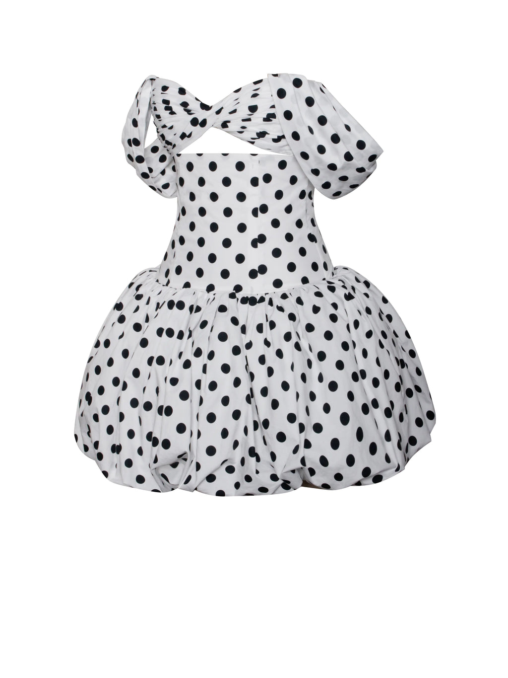 Umika Polka Dot Cotton Poplin Bubble Hem Mini Dress