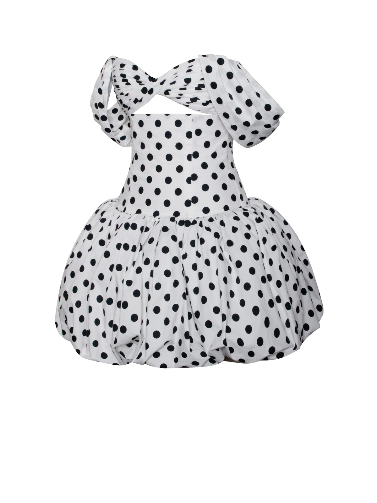 Umika Polka Dot Cotton Poplin Bubble Hem Mini Dress