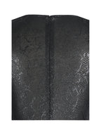 Ilysia Black V Neck Plunge Snakeskin Mermaid Hem Maxi Dress
