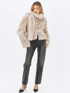 Margot Faux Cheetah Fur Jacket with Pockets