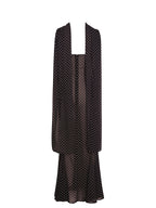 Yadira Brown Base Polka Dot Chiffon Maxi Dress