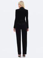Ronnie Low Waisted Straight Leg Black Velvet Pants