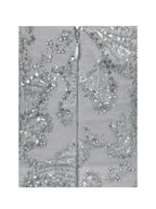 Olisa Silver Beaded Peplum Tassel Maxi Dress