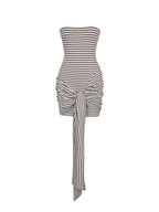 Tommie Ivory Burgundy Lyocell Jersey Tie Strap Mini Dress