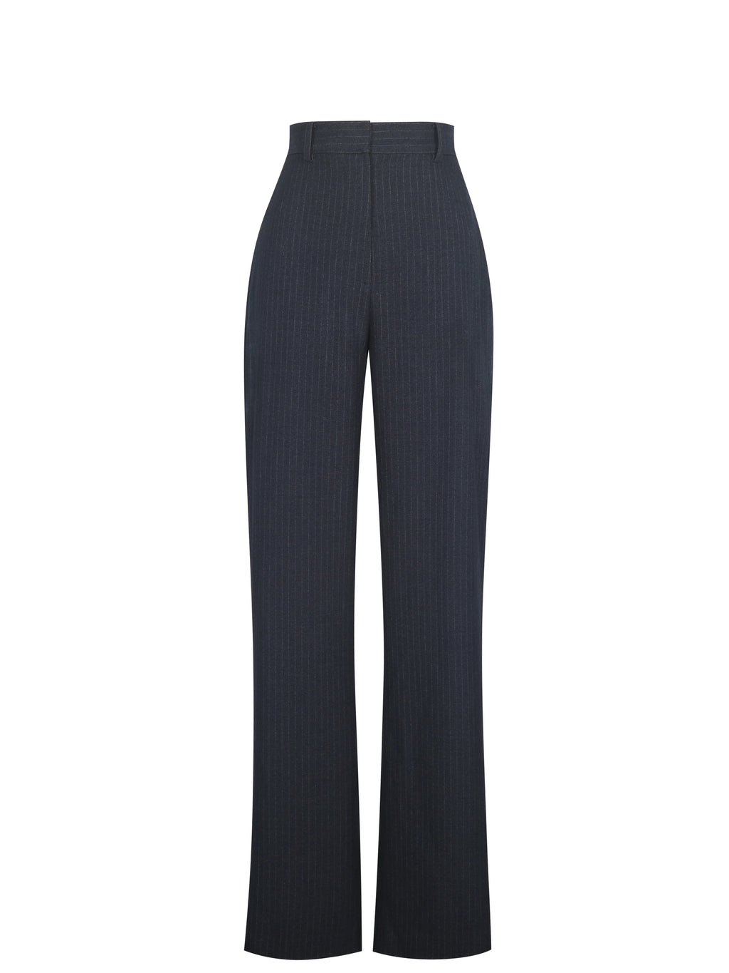 Quinnie Navy Striped High Waisted Straight Leg Pants