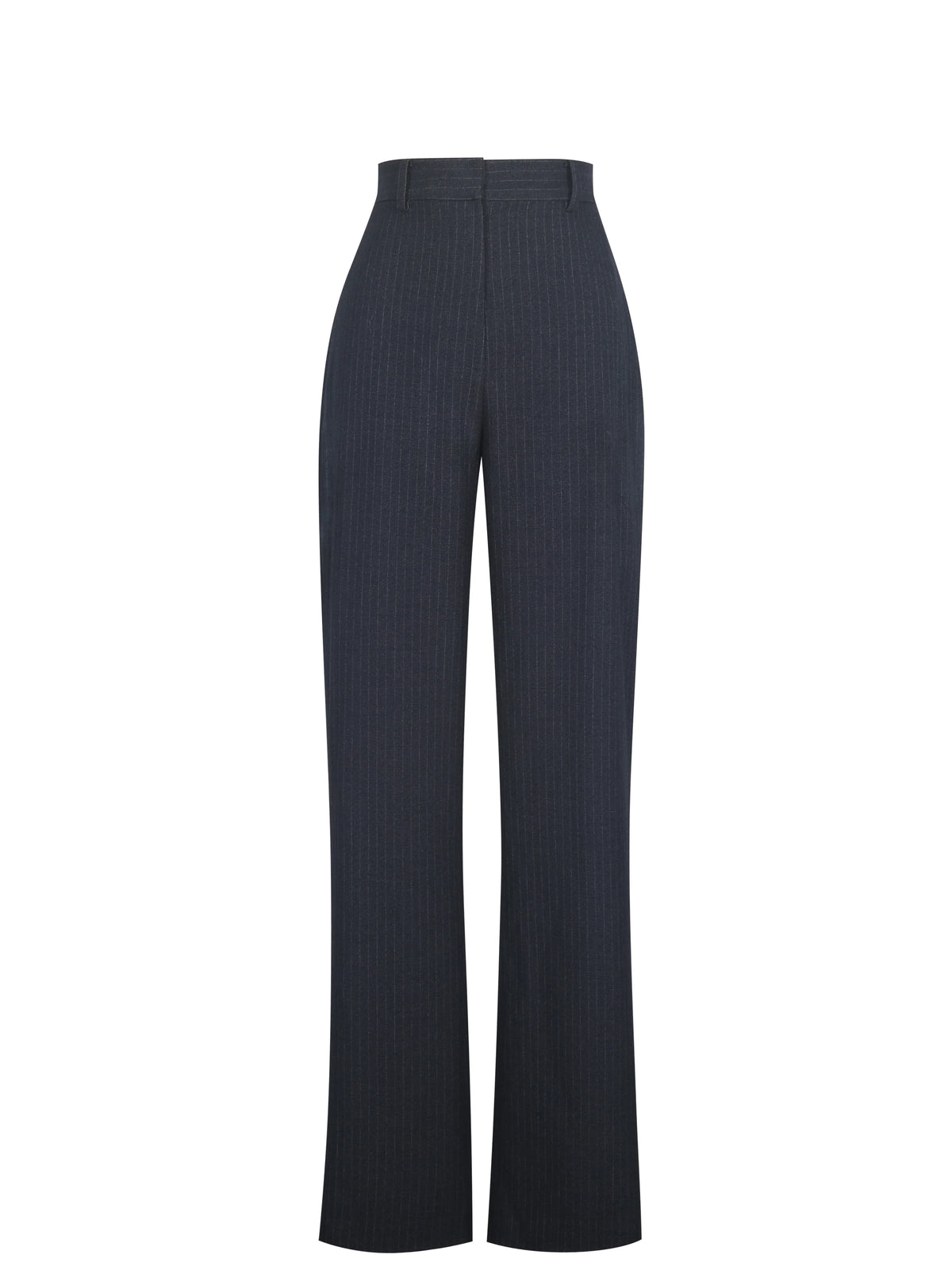 Quinnie Navy Striped High Waisted Straight Leg Pants
