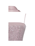 Raizel Pink Beaded Sequin Bodycon Gown with Scarf